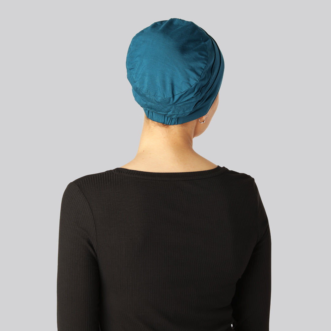 Klassieke bamboe tulband in blauw voor dames