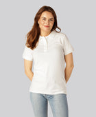 Witte bamboe polo voor dames