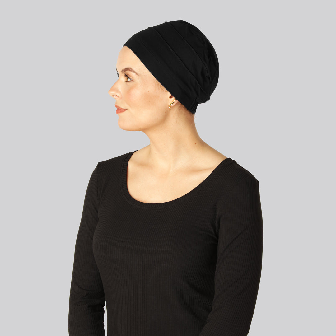 Klassieke bamboe tulband in zwart voor dames