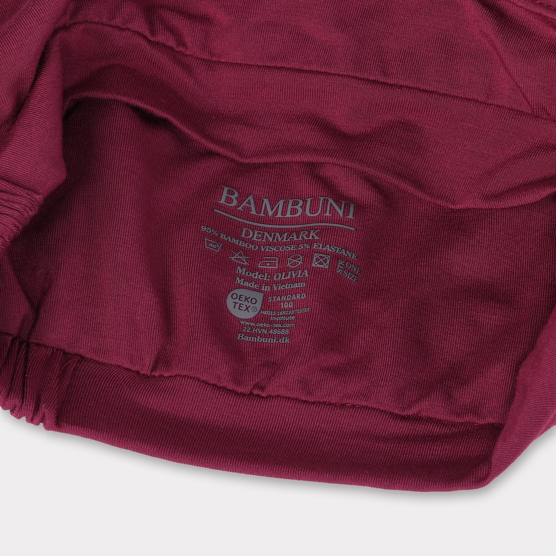 Klassieke bamboe tulband in bordeauxrood voor dames