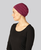 Klassieke bamboe tulband in bordeauxrood voor dames