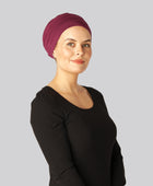 Klassieke bamboe tulband in bordeauxrood voor dames