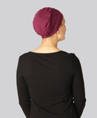 Klassieke bamboe tulband in bordeauxrood voor dames