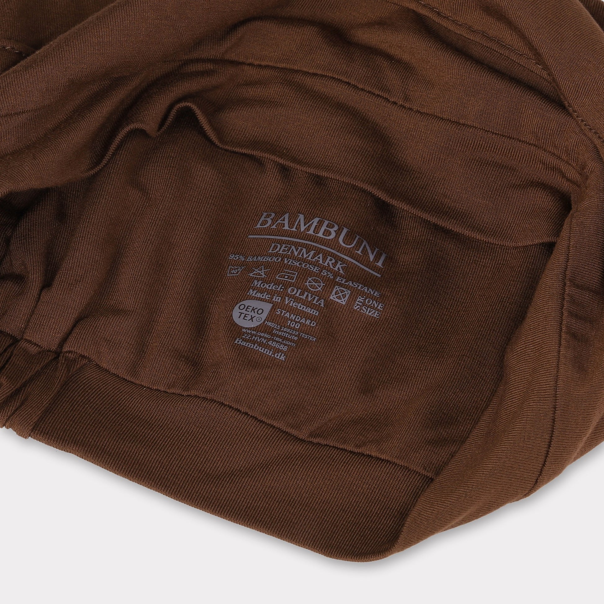 Klassieke bamboe tulband in bruin voor dames