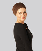 Klassieke bamboe tulband in bruin voor dames