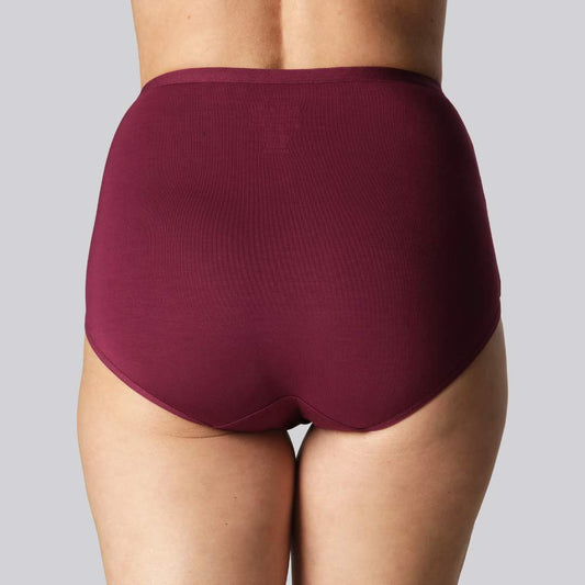 Bamboe maxi slip in bordeauxrood