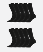 Bamboe sokken in zwart voor heren, 10 stuks per verpakking.