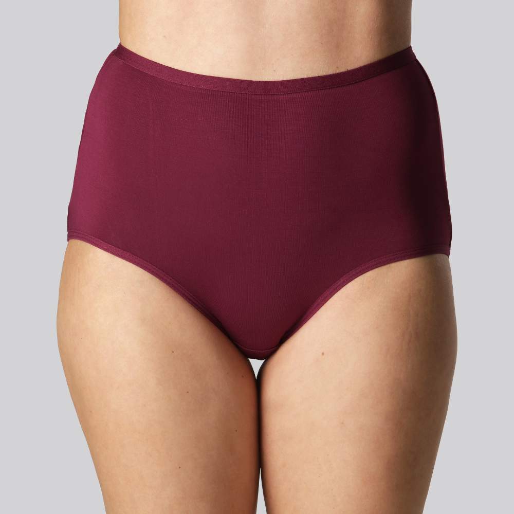 Bamboe maxi slip in bordeauxrood