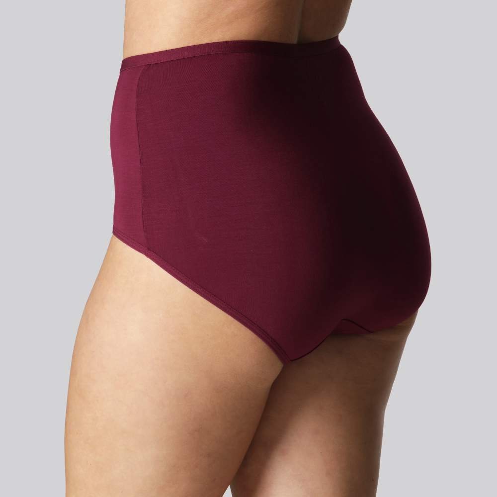 Bamboe maxi slip in bordeauxrood