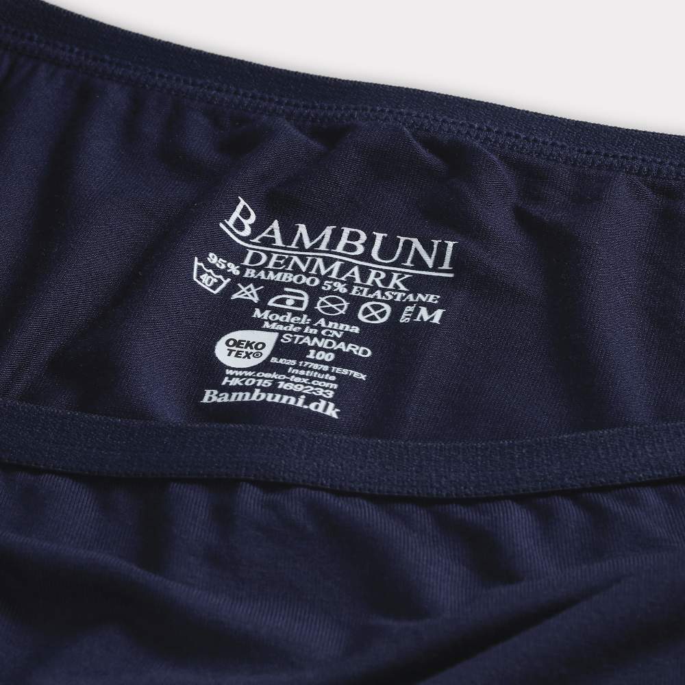 Maxi slip van bamboe in marineblauw