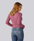 Bamboe T-shirt met lange mouwen in oudroze voor dames