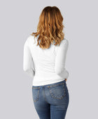 Witte bamboe T-shirt met lange mouwen voor dames