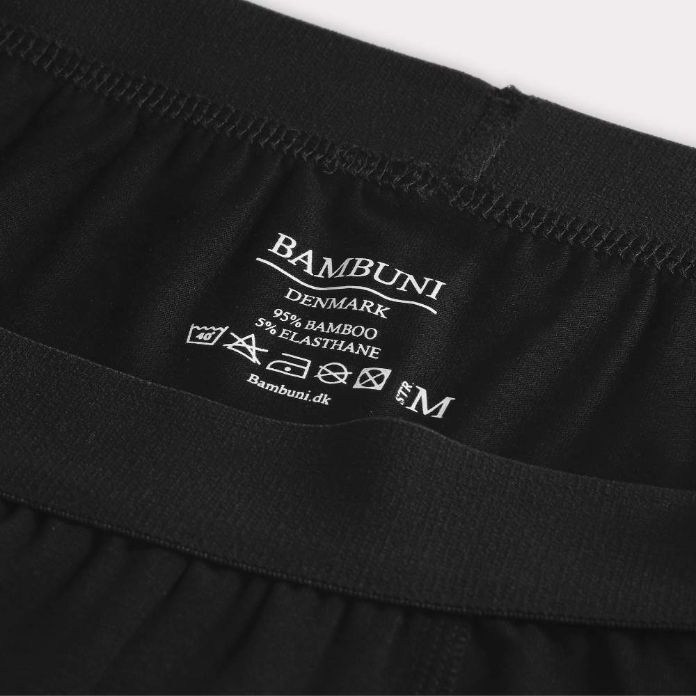 Bamboe onderbroek in zwart met zwarte elastische band
