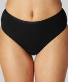 Bamboe string met hoge taille in zwart voor dames