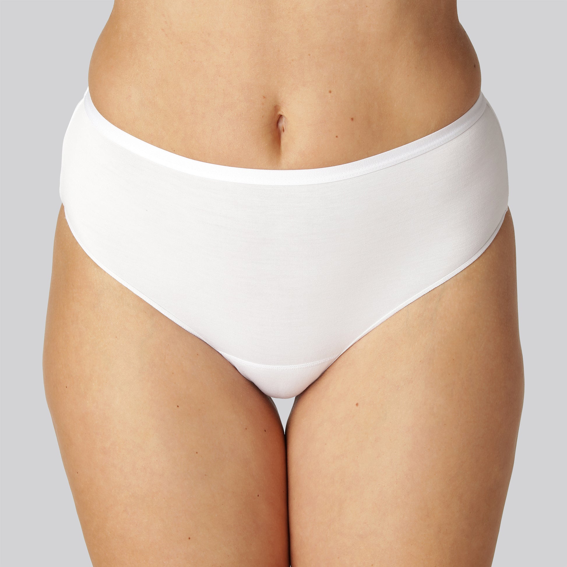 Witte bamboe string met hoge taille voor dames