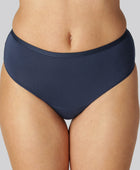 Bamboe string met hoge taille in marineblauw voor dames