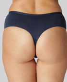 Bamboe stringslipje met hoge taille in marineblauw voor dames