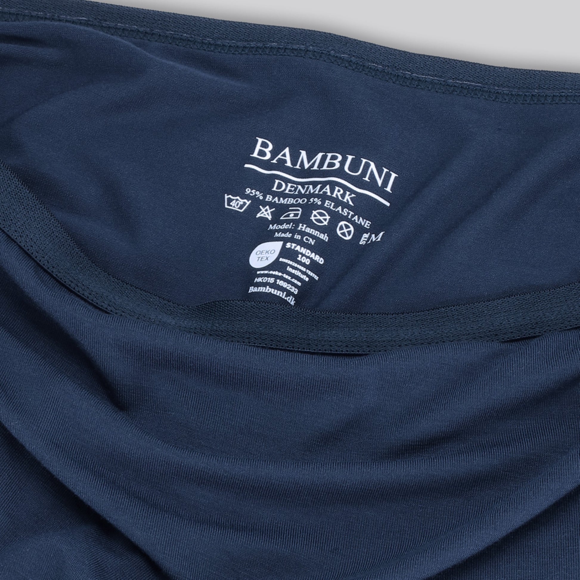 Bamboe stringslipje met hoge taille in marineblauw voor dames