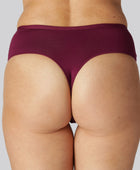 Bamboe stringslipje met hoge taille in bordeauxrood voor dames