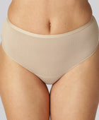 Bamboe string met hoge taille in beige voor dames