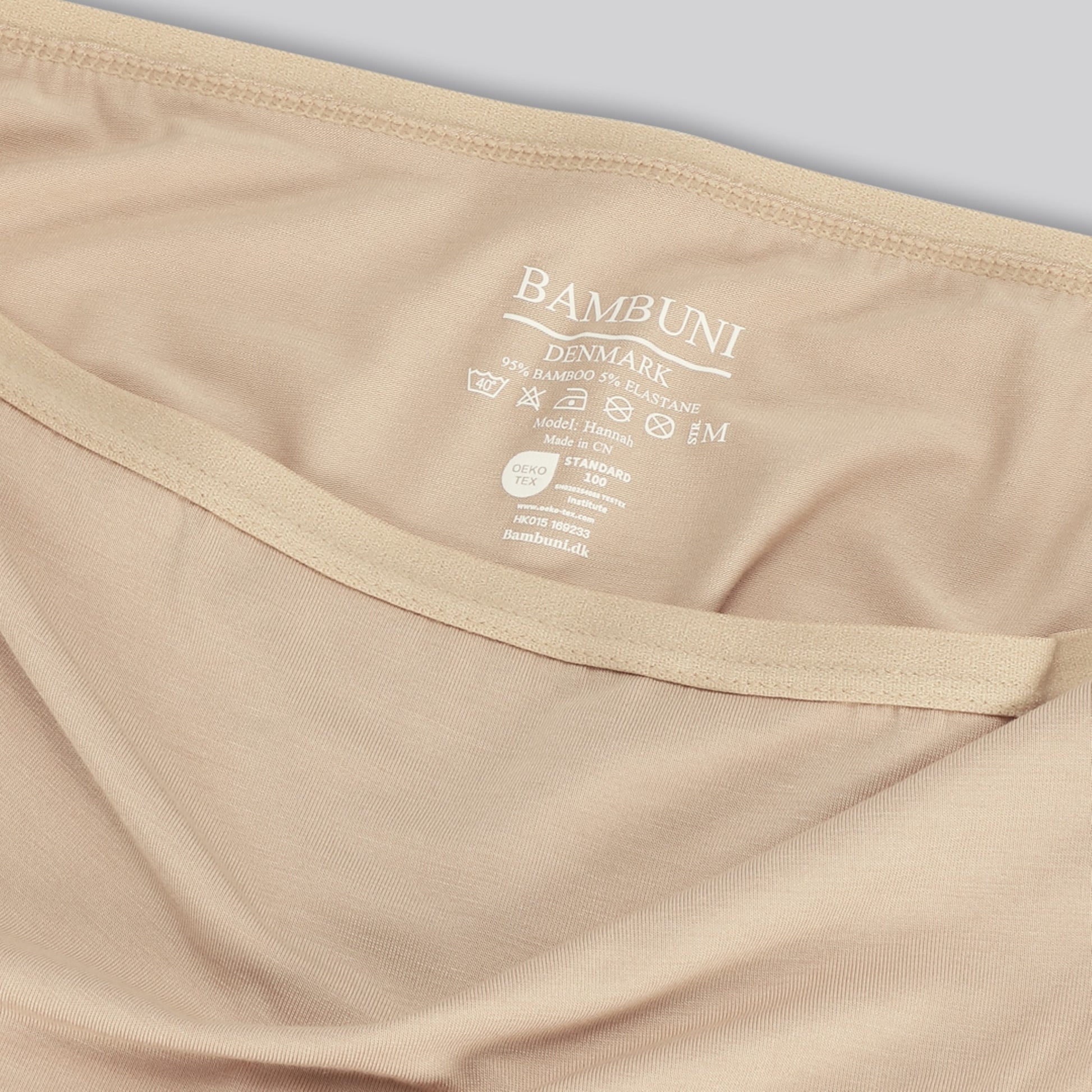 Bamboe stringslipje met hoge taille in beige voor dames