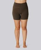 Bamboe fitnessshorts in bruin voor dames