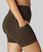 Bamboe fitnessshorts in bruin voor dames