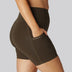 Bamboe fitnessshorts in bruin voor dames