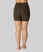 Bamboe fitnessshorts in bruin voor dames