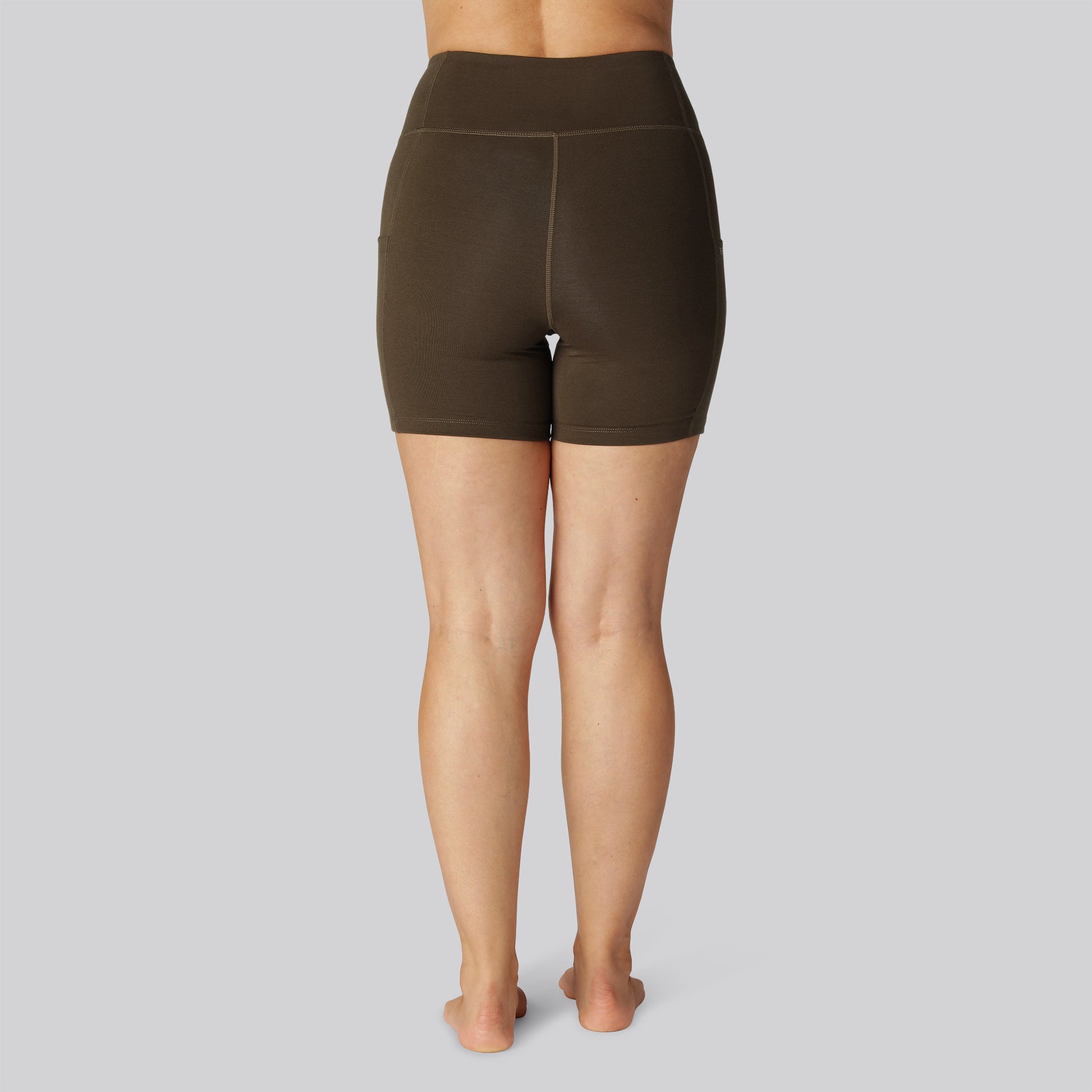 Bamboe fitnessshorts in bruin voor dames