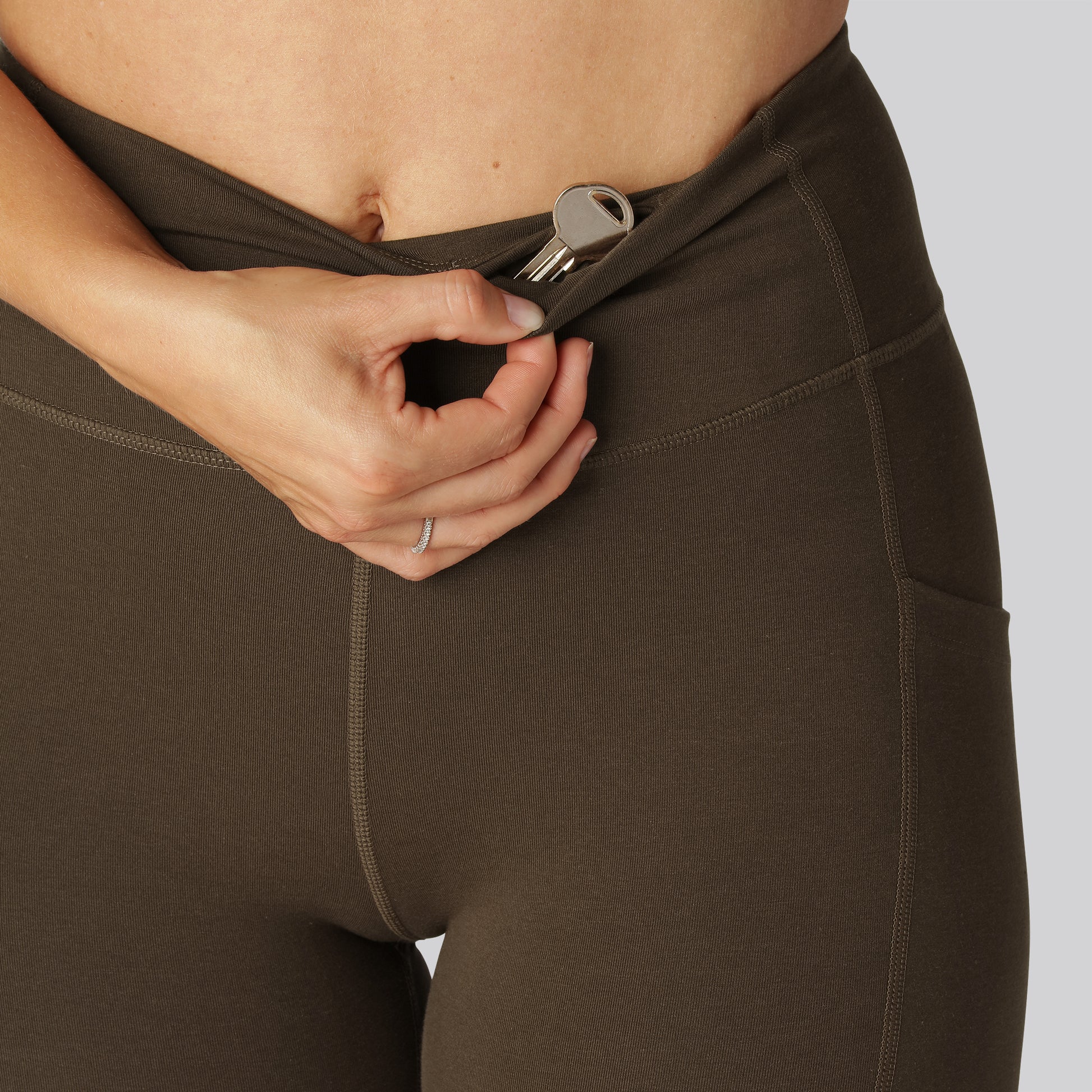 Bamboo fitness 3/4 legging in bruin voor dames
