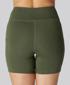 Bamboe fitnessshorts in groen voor dames