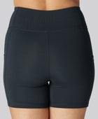 Bamboe fitnessshorts in marineblauw voor dames