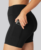 Bamboe fitnessshorts in zwart voor dames
