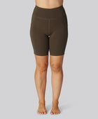 Bruine fitnessshorts van bamboe voor dames