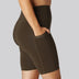 Bruine fitnessshorts van bamboe voor dames