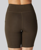 Bruine fitnessshorts van bamboe voor dames