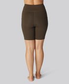 Bruine fitnessshorts van bamboe voor dames