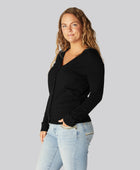 Bamboe vest in zwart voor dames