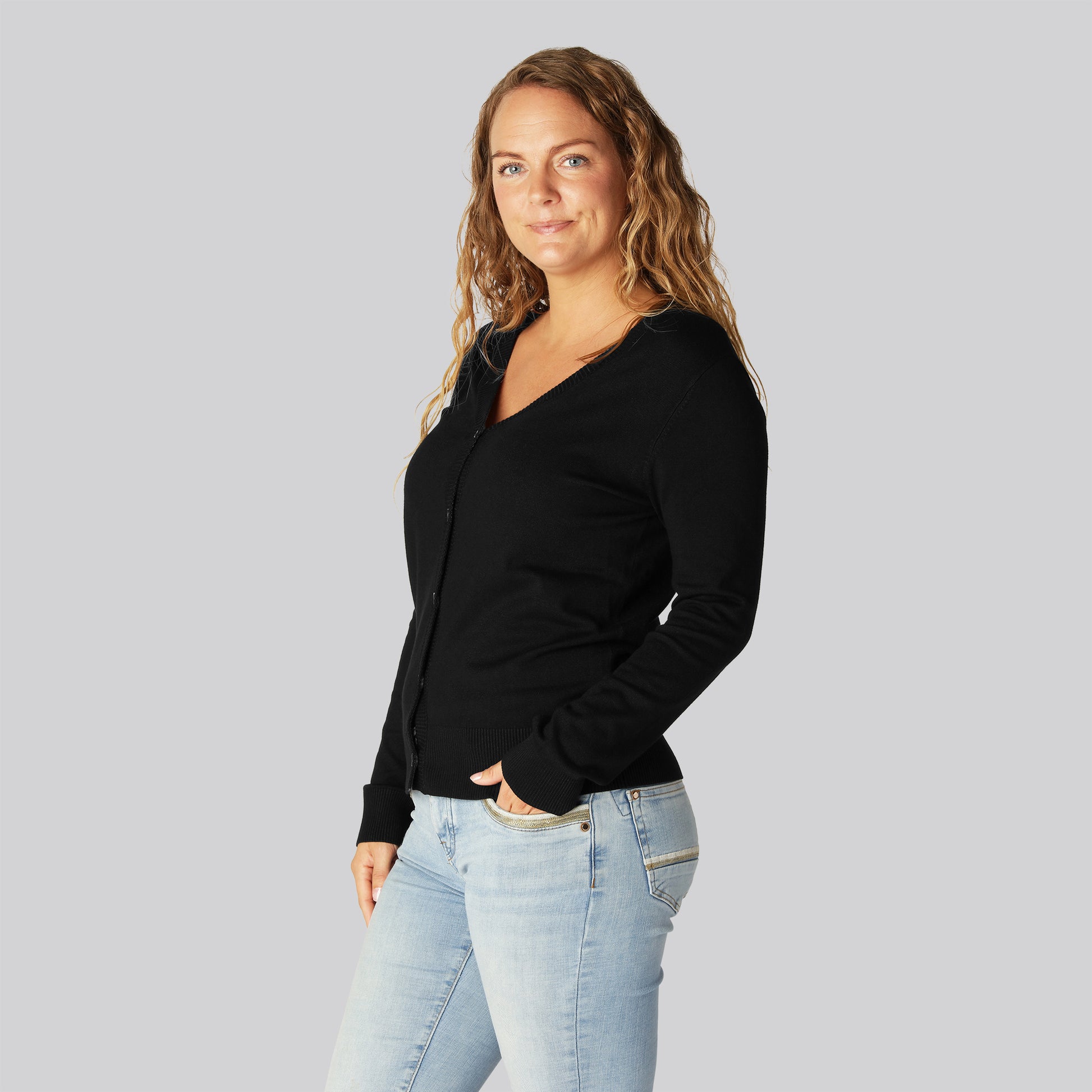 Bamboe vest in zwart voor dames