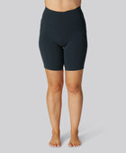 Bamboe fitnessshorts in marineblauw voor dames