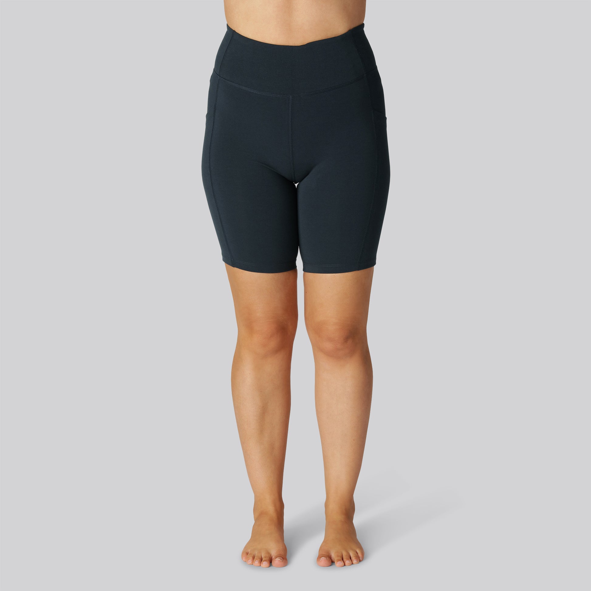Bamboe fitnessshorts in marineblauw voor dames