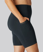 Bamboe fitnessshorts in marineblauw voor dames