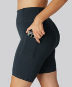 Bamboe fitnessshorts in marineblauw voor dames