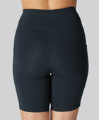 Bamboe fitnessshorts in marineblauw voor dames