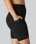 Bamboe fitnessshorts in zwart voor dames