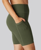 Bamboe fitnessshorts in groen voor dames