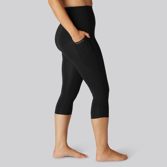 Bamboo fitness 3/4 legging in zwart voor dames