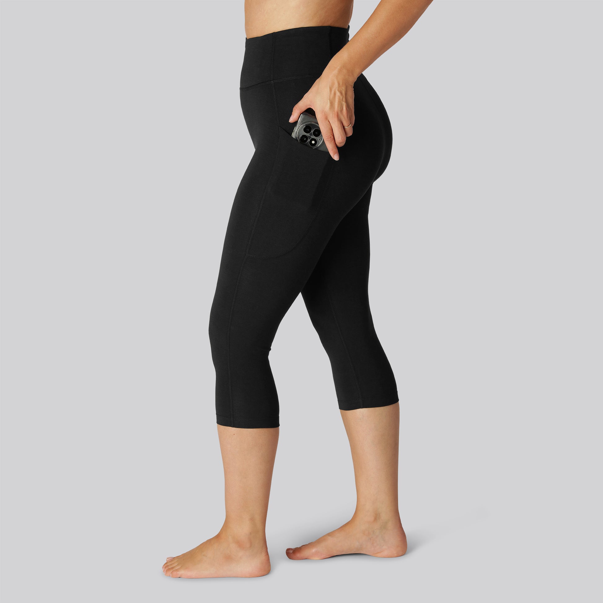 Bamboo fitness 3/4 legging in zwart voor dames