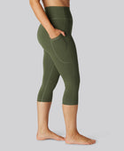 Bamboo fitness 3/4 legging in groen voor dames